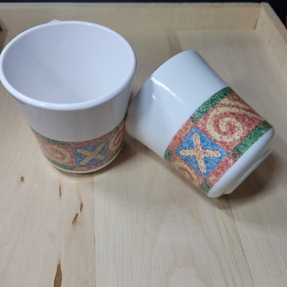 Pair of Corelle Corning SAND ART Coffee Mug Cups